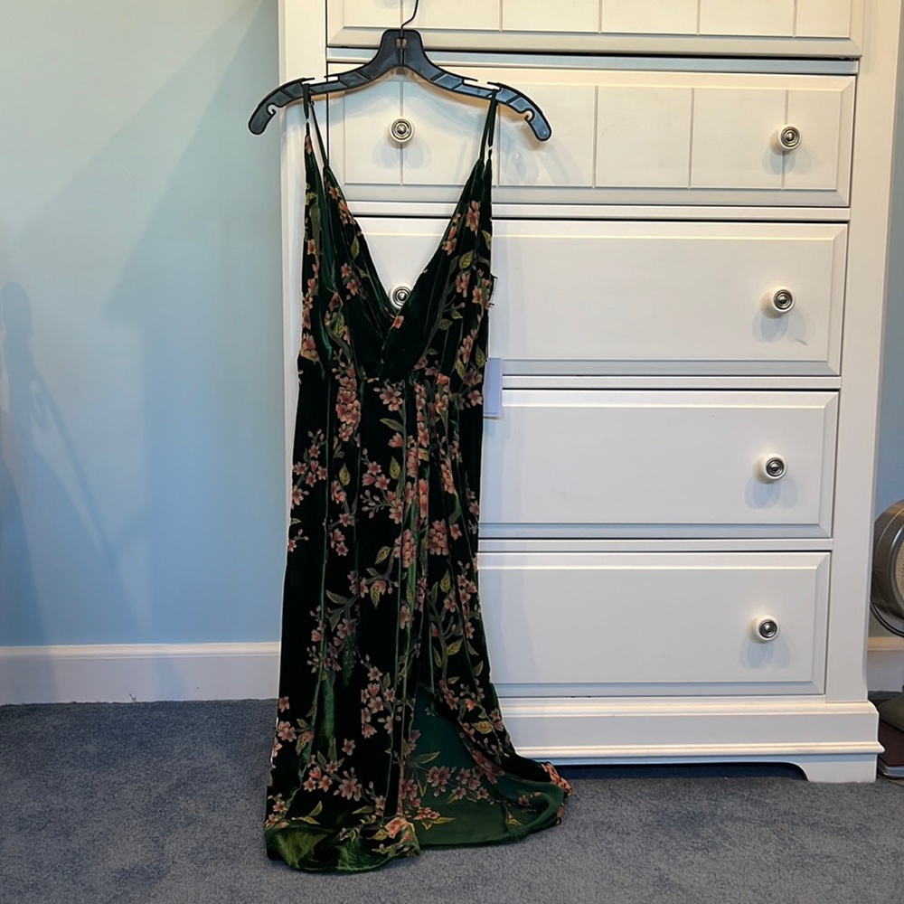 Green floral dress